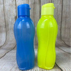 Tupperware Eco Flip Top 750ML Water Bottles (Set of 2), Yellow and Blue